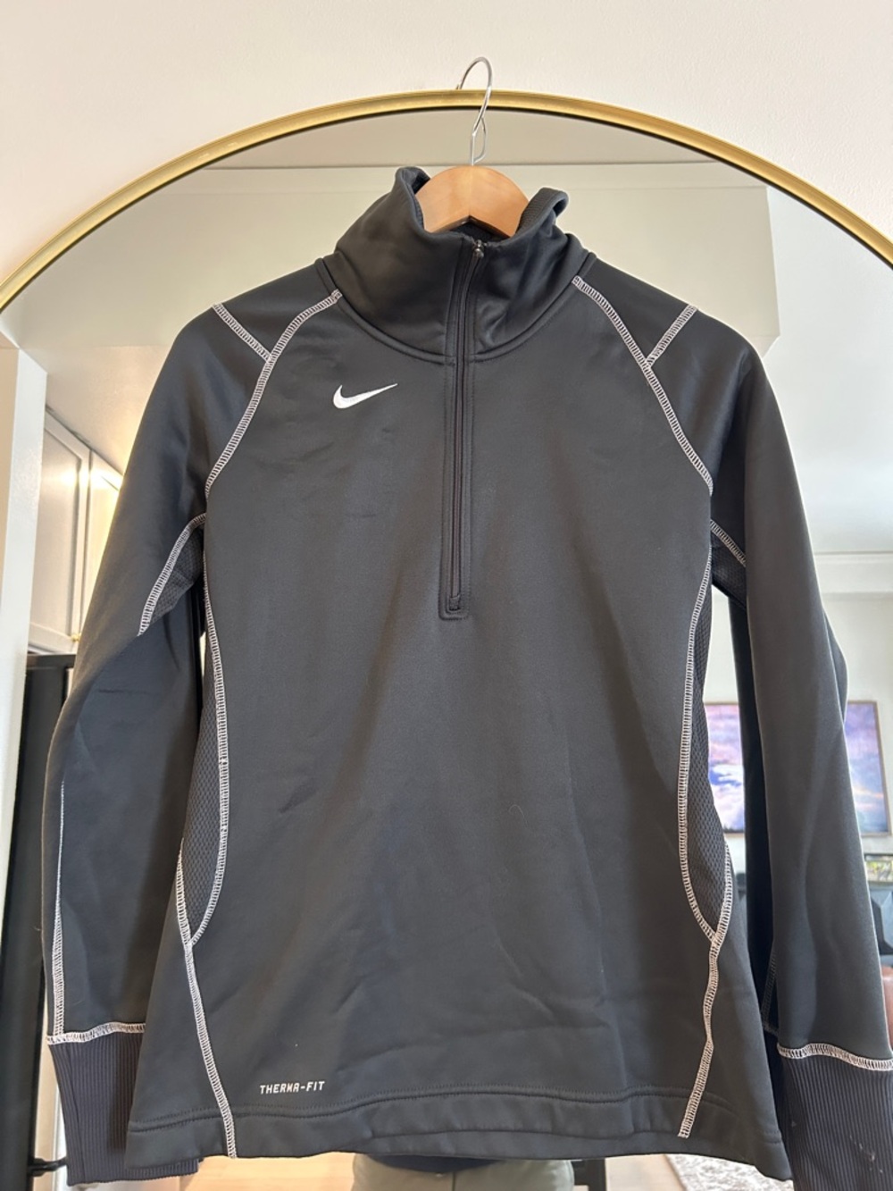 Nike Black Therma-Fit Quarter-Zip Performance Top